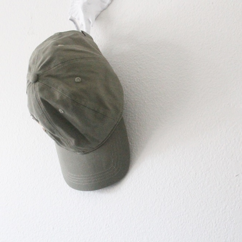 Embroidered Flower Pink And Olive Green Women's Cap - Picture 5 of 5